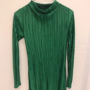 green flowy dress